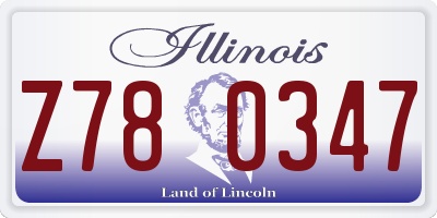 IL license plate Z780347