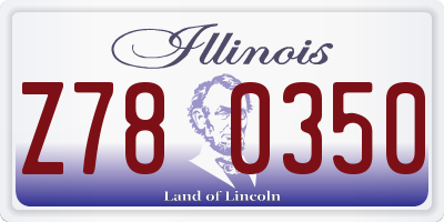IL license plate Z780350