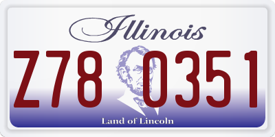 IL license plate Z780351