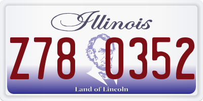 IL license plate Z780352