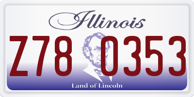 IL license plate Z780353