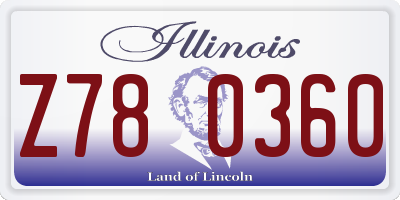 IL license plate Z780360