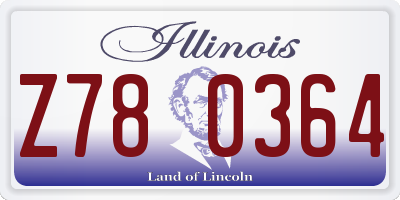 IL license plate Z780364