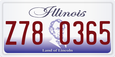IL license plate Z780365