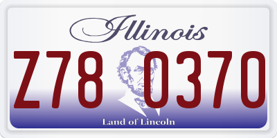 IL license plate Z780370