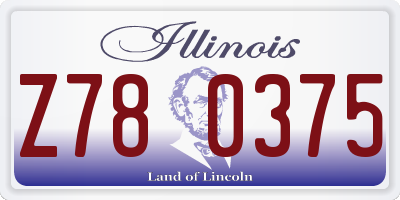 IL license plate Z780375