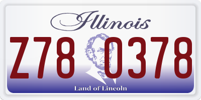 IL license plate Z780378