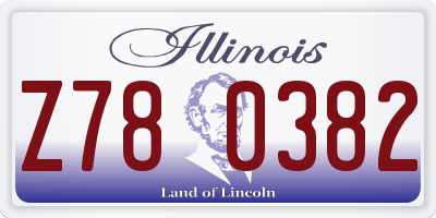 IL license plate Z780382