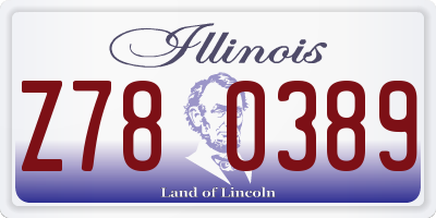 IL license plate Z780389