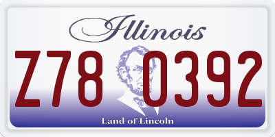 IL license plate Z780392