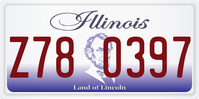 IL license plate Z780397