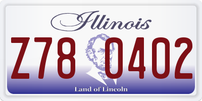 IL license plate Z780402