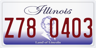 IL license plate Z780403