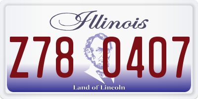 IL license plate Z780407