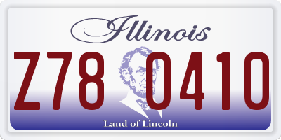 IL license plate Z780410