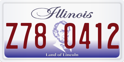 IL license plate Z780412