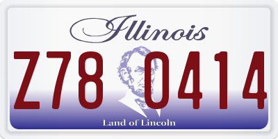 IL license plate Z780414