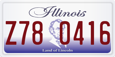 IL license plate Z780416