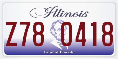 IL license plate Z780418