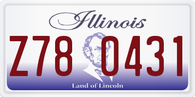 IL license plate Z780431