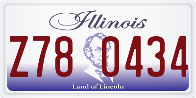 IL license plate Z780434