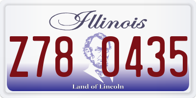 IL license plate Z780435
