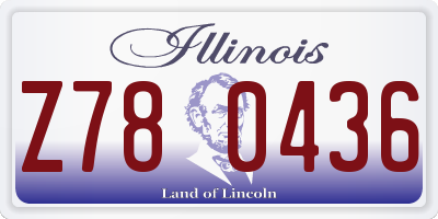 IL license plate Z780436