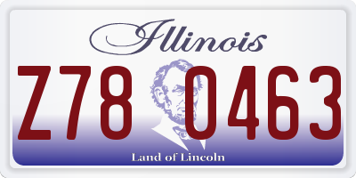 IL license plate Z780463