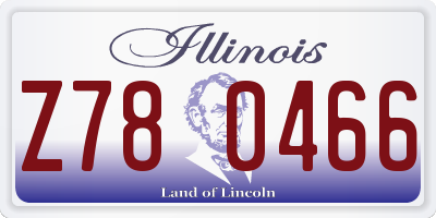 IL license plate Z780466