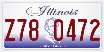 IL license plate Z780472