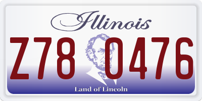 IL license plate Z780476