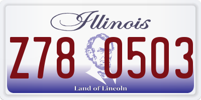 IL license plate Z780503