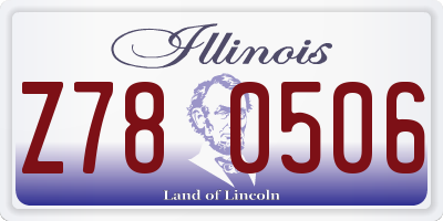 IL license plate Z780506
