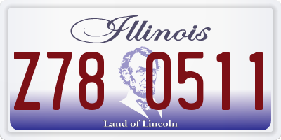 IL license plate Z780511