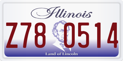 IL license plate Z780514