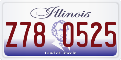 IL license plate Z780525