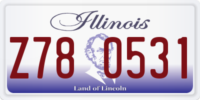 IL license plate Z780531