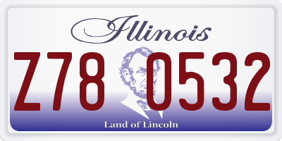 IL license plate Z780532