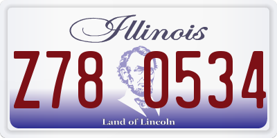 IL license plate Z780534