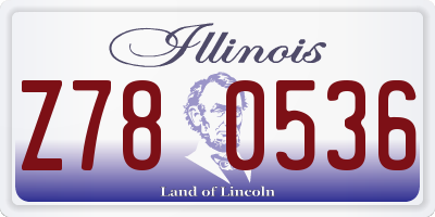 IL license plate Z780536