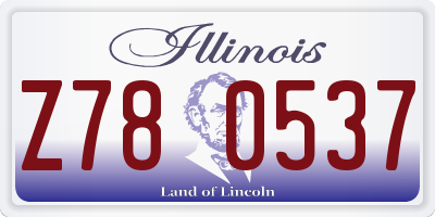 IL license plate Z780537