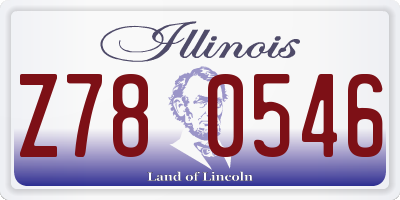 IL license plate Z780546
