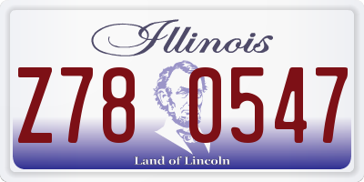 IL license plate Z780547