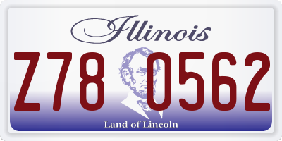 IL license plate Z780562