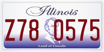 IL license plate Z780575