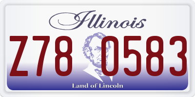 IL license plate Z780583
