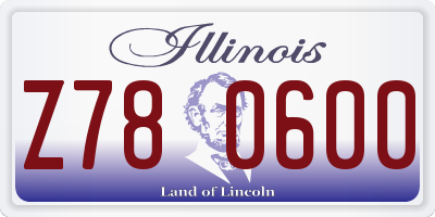IL license plate Z780600