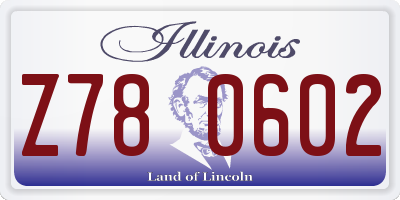 IL license plate Z780602