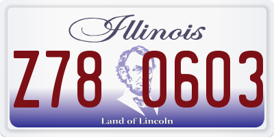 IL license plate Z780603