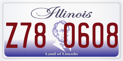 IL license plate Z780608
